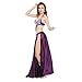 Dance Fairy Satin High Split Midi Skirt(no Belt),Purple