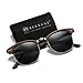 AEVOGUE Polarized Sunglasses For Women And Men Semi Rimless Frame Retro Sun Glasses AE0369 (Woodgrain&Black)