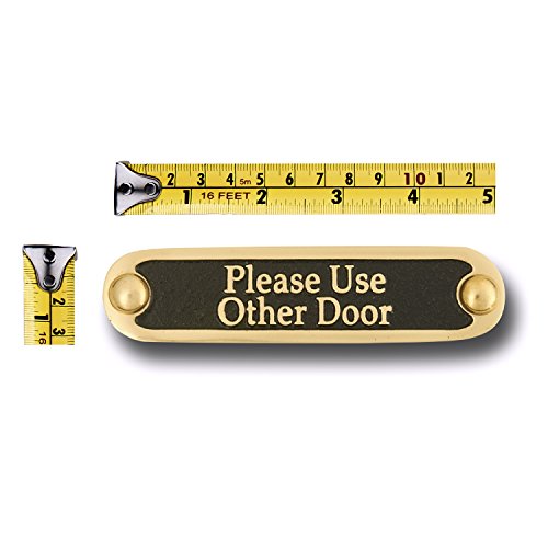Please Use Other Door Brass Door Sign. Traditional Style Home Décor Wall Plaque Handmade by The Metal Foundry UK. - Thumbnail 2