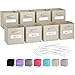 Cube Storage Baskets For Organizing - 11 Inch Set of 8 Heavy-Duty Bins For Cubby Storage Or Cube Organizer (Beige)