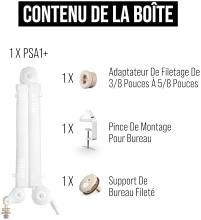Bras de studio professionnel RØDE PSA1+ avec amortissement des ressorts et gestion des câbles (Blanc)