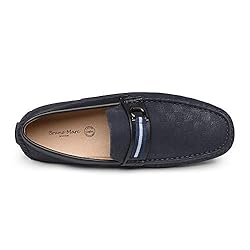 Bruno Marc Men's Santoni-05 Navy Penny Loafers
