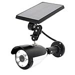 Solar Lights Outdoor Motion Sensor, Detachable Security Camera Style Adjustable Wall Light for Porch Patio Garden Deck Driveway, Bright 8 LED Spotlight, Wireless Aluminum Case Solar Powered Lighting
