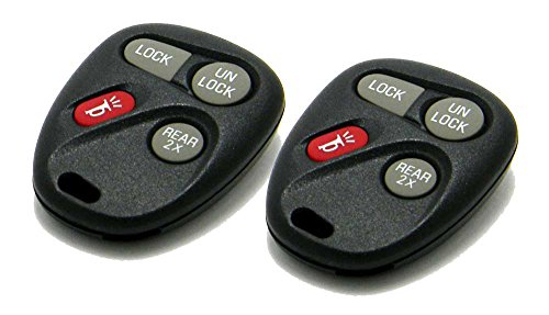 Pair of OEM Electronic GM 4-Button Keyless Entry Remote (FCC ID: ABO1502T / P/N: 16245100-29, 16245100) with Rear 2X