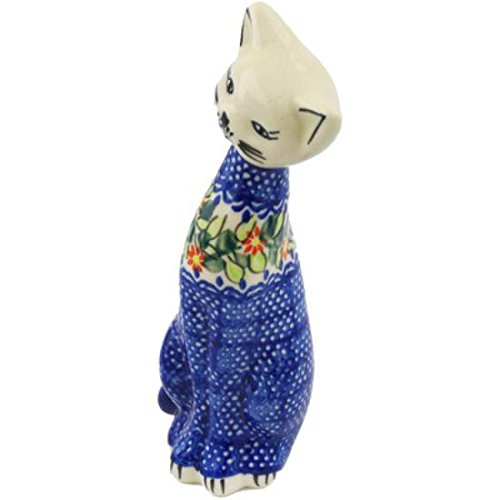 Click Here to See More Images Ceramika Bona H0623H Polish Pottery Ceramic Cat Figurine Hand Painted, 9-Inch