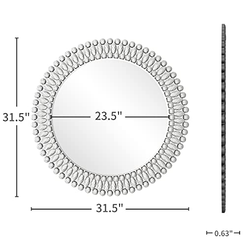 MUAUSU Decorative Wall Mirror Large Round Ornate Accent Mirrors,32” X
