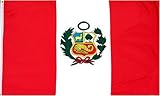 SHOPZEUS Peru National Flag 3 x 5 NEW 3x5 Large Peruvian Banner