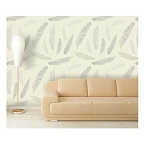 Large Wall Mural - Seamless Flying Feather Pattern | Self-Adhesive Vinyl Wallpaper/Removable Modern Decorating Wall Art - 66" x 96"