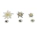 Alpenflüstern Bavarian Pins Edelweiss (3 Items Set) (Bicolor Coloured) - Traditional German Dirndl, Lederhose Jewelry