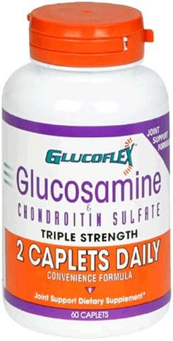 Windmill Health Products Glucoflex Triple Strength Glucosamine &amp; Chondroitin Sulfate Caplets, 60-Count Bottles (Pack of 2)