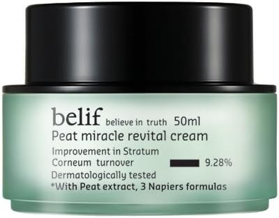 KOREAN COSMETICS, LG Household & Health Care belief, Peat Miracle revital Cream (50ml, intensive care cream, elasticity, nutrition, skin balancing)[001KR]