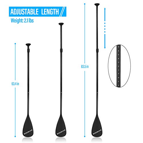 image for WOOWAVE SUP Paddle Adjustable 3 Piece Aluminum Alloy Stand Up Paddlebo