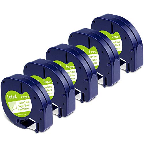 Label Kingdom Label Tape Replace for DYMO LetraTag White Paper Refill