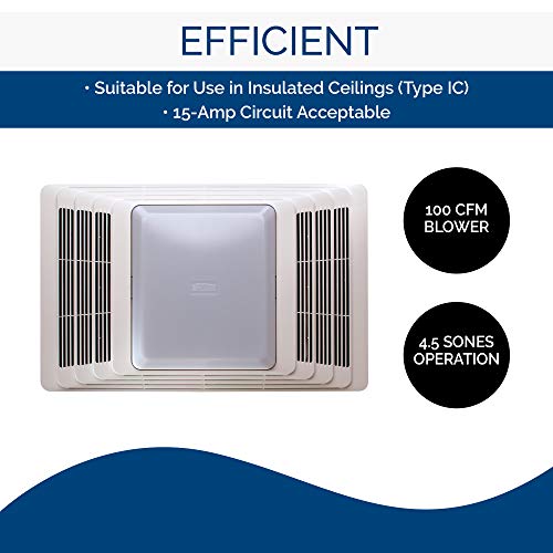 BroanNuTone 696 Ceiling Exhaust Light for Bathroom and Home, 100Watts