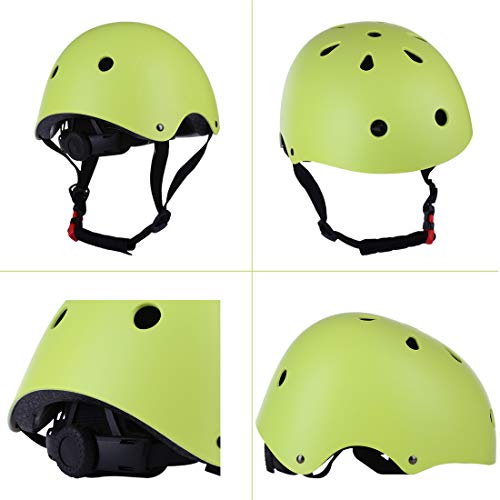 7Pcs Kids Sports Safety Protective Gear Set, RuiyiF Elbow Pad Knee Support Wrist Guard and Helmet for Children Skateboard Skating Blading Cycling Riding - Green - Thumbnail 4