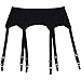 TVRtyle Black Vintage Metal Clip 6 Wide Straps Sexy Women's Garter Belts For Stockings S504 (Small)