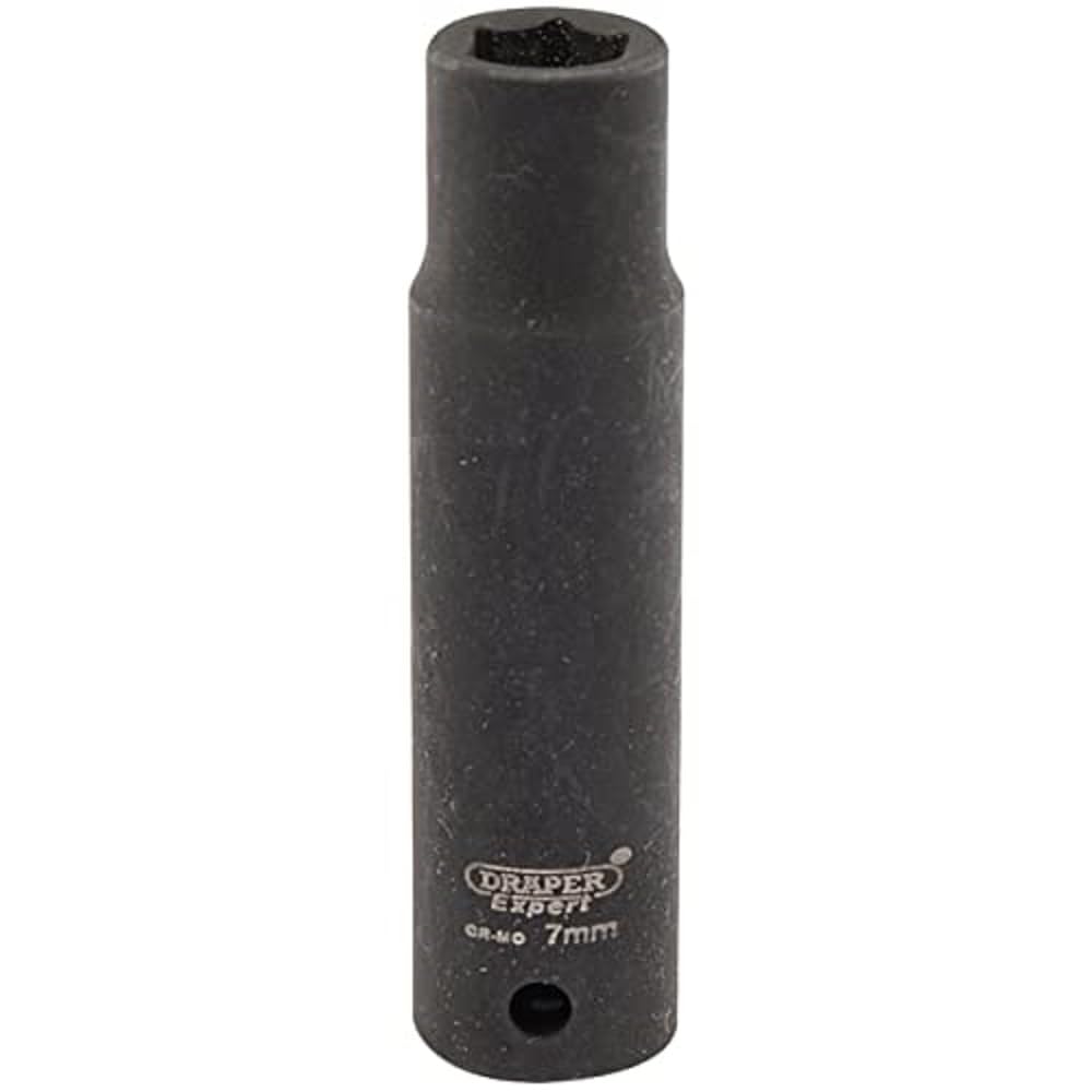 Draper 5185 1/4" Square Drive Expert Hi-Torq Metric Deep Impact Socket, 7 mm Size , Blue — image 1