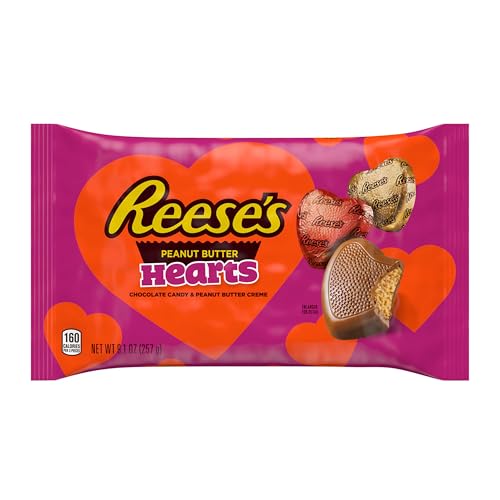 REESE’S CHOCOLATE PEANUT BUTTER CREME HEARTS, VALENTINE’S CANDY BAG, 9.1 OZ