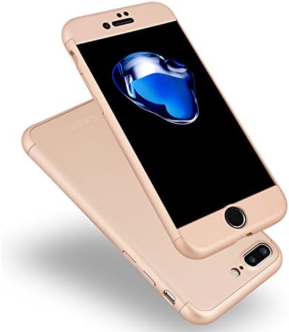 iPhone 7 Plus Case, Coocolor Knight Series Double Dip Case [Hard] Shockproof Hybrid PC 360° Full Protection For iphone 7 Plus-Gold