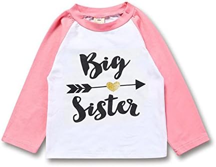 Toddler Girls Big Sister T Shirt Matching Little Brother Baby Bodysuits White