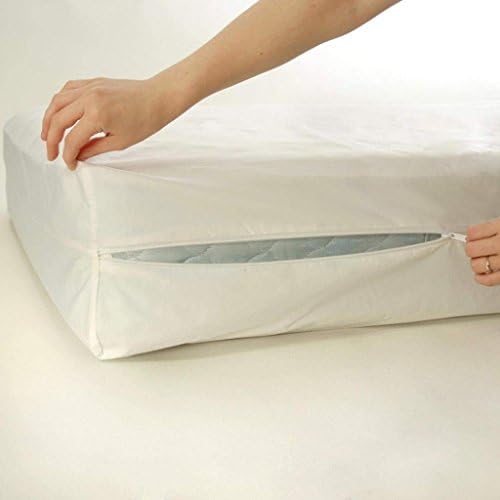 Craft Linen Zippered Mattress protector 21" deep pocket Encasement Style 100% Waterproof, Hypoallergenic, Breathable, Noiseless, No Crinkling, Allergy &Vinyl Free Twin XL, White Solid