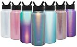 Simple Modern 14 oz Summit Kids Water Bottle with Straw Lid - Hydro Vacuum Insulated Tumbler Flask Double Wall Liter - 18/8 Stainless Steel Shimmer: Blue Moonstone