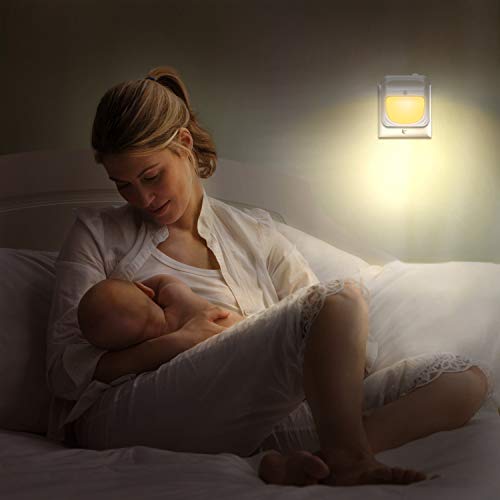 UZOPI Plug-in Night Light for Kids, Dimmable RGB Color Changeable LED Nightlight with Dusk-to-Dawn Sensor,Warm White Night Lamp for Baby Room, Bedroom, Hallway, Kitchen, Bathroom, Stairs (RGB 2PC)