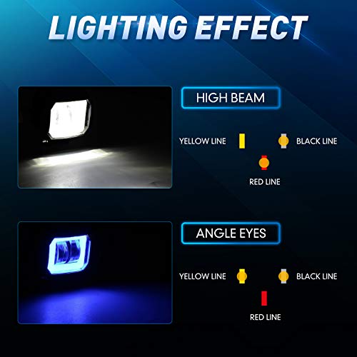 Motorcycle Fog Lights, 2PCS LED Off Road Lights 40W 3Inch Motorcycle Driving Light with DRL Angel Eye 6000K White Spot Lighting Off-road Vehicle Marine Work Light, 2 Years Warranty (2PCS, Blue Halo) - Thumbnail 4