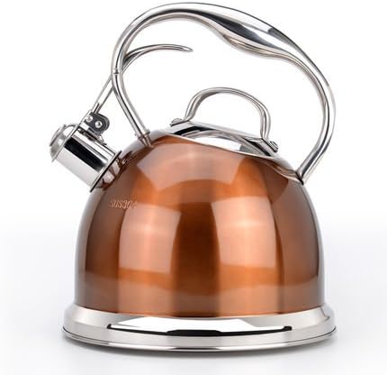 Whistling Tea Kettle - 3 Quart Tea Pot Stainless Steel Tea Kettle for Electric or Gas Stovetop - Cool Cute Modern Tea Kettle Stove Top Teapot Hot Water Whistle - Small Retro Metal Tea Kettle (coffee)