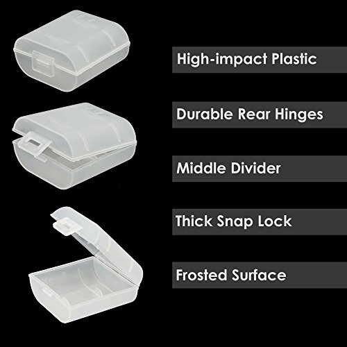Whizzotech C Battery Organizer Storage Case Plastic Battery Holder Holds 2 C Batteries Pack of 4 BL16 (C-2PC)
