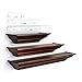 Burnes of Boston Traditional Walnut 3 Piece Floating Ledge Shelf Set, Includes Built In Level For Simple Installation