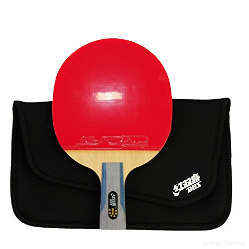 DHS Ping Pong Table Tennis Racket Paddle Bat 6 Star Penhold Short Handle Double Pimples-in Bat 6006