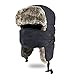 BROTOU Winter Trapper Hat for Men and Women, Winter Warm Hats with Ear Flaps for Women (Black)
