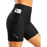 Bikewa Women's 4D Padded Bike Shorts High Waist Cycling Underwear for Women Road Bicycle Biking Shorts with Zipper Pockets
