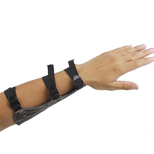 Smartlove1P Comfortable Camo Archery Bow Arm Guard Protective Forearm Safe Gear 3 Straps Armguard Bow Protective Tool