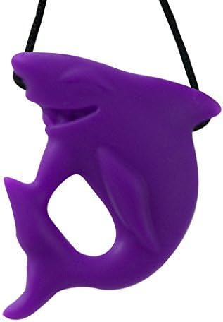 Stimtastic Chewable Silicone Shark Pendant Nontoxic BPA and Phthalate Free, Lavender