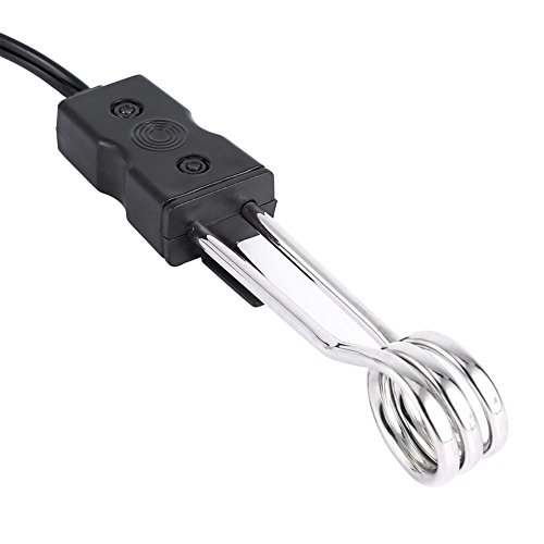 Immersion Heater, Mini Portable 120-140W Black Electric Car Boiled Water Immersion Heater for Heating Boiling Tea Coffee Drinking (12V)