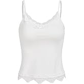 SHENHE Women's Y2K Lace Cami V Neck Sleeveless Spaghetti Strap Kawaii Tank Top Camisoles