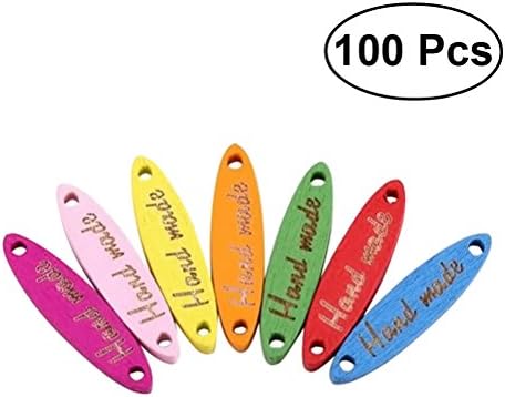 rosenice Labels with Letters Hand Made Coloured Buttons for Crafts DIY DIY 100pcs
