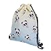 Drawstring Backpack Jom Tokoy Drawstring Bags Lightweight Gym Bag Packable Backpack Panda Gifts (Panda)