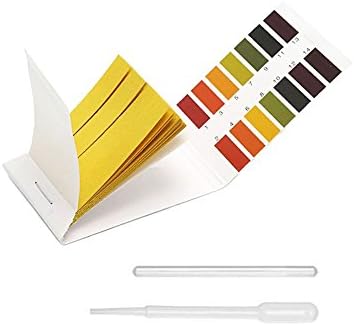 Litmus pH Test Strips (1-14) Universal for Saliva Urine Sweat Body Fluid Water Tea Food Soil Hydroponics Skincare Product Aquarium Home/Science Lab 80 PCS+Bonus Borosilicate Glass Rod &amp; Dropper
