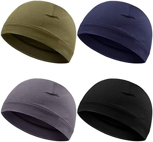 Syhood 4 Pieces Men Skull Caps Soft 