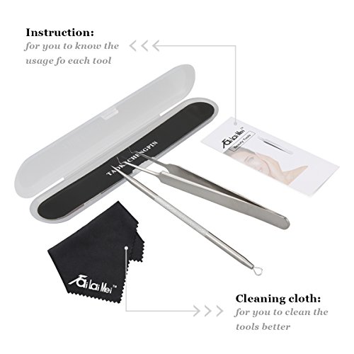 image for TailaiMei Blackhead & Splinter Remover Kit, Comedone Extractor Curved 