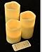 Flameless Battery Operated LED Flickering Light Candle with Remote. Set of 3 Pillar Shaped Candles. Create Your New Environment Now.