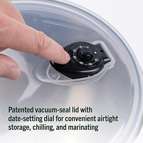 HexClad Set of Three Stainless Steel Mixing and Storage Bowls with Air Tight Vacuum Seals, Non