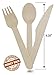 Wooden Disposable Cutlery Set - 200pcs 100 Forks, 50 Spoons, 50 Knives 6.25