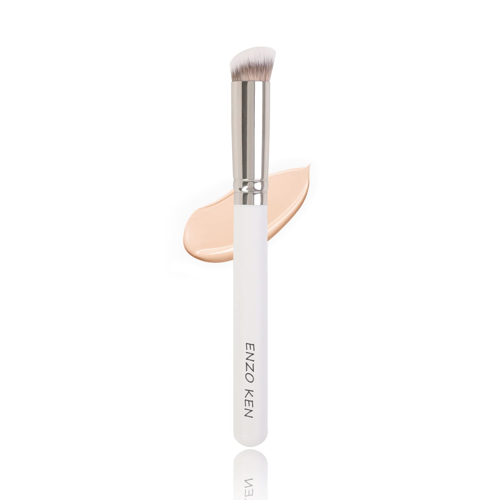 ENZO KEN Angled Concealer Brush, Under Eye Concealer Brush, Angle Concealer Brushes, Small Concealer Brushes, Small Nose Contour Brush, Contour Nose Brushes, Angled Makeup Brush - White, 270 — image 1