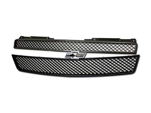 R&L Racing Matte Black Finished Front Grill Grille Luxury Sport Mesh Hood Bumper Cover ABS 2007-2014 For Chevy Avalanche Tahoe Suburban All Models MPN: GM1200596, GM1200563, GM1200590