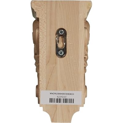 Ekena Millwork CORW03X04X07ACAL 3 1/2-Inch W x 4-Inch D x 7-Inch H Small Acanthus Wood Corbel, Alder