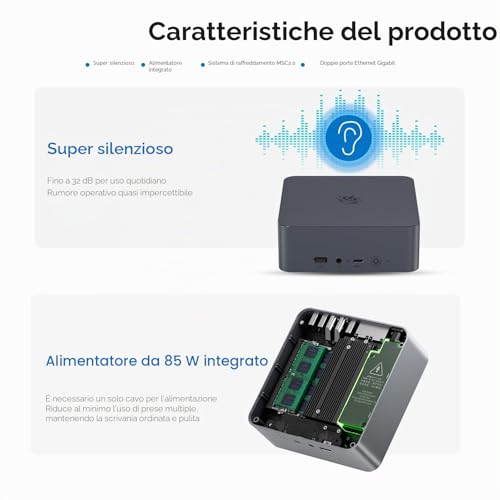 Beelink EQi12 Mini PC, Intel Core i3 1220P (10C/12T, Up to 4.4GHz), 16GB DDR4 RAM 500GB M.2 PCIe4.0 SSD, Mini Desktop Computer 4K Dual Display/WiFi 6/BT5.2/Dual Gigabit LAN for Home/Business